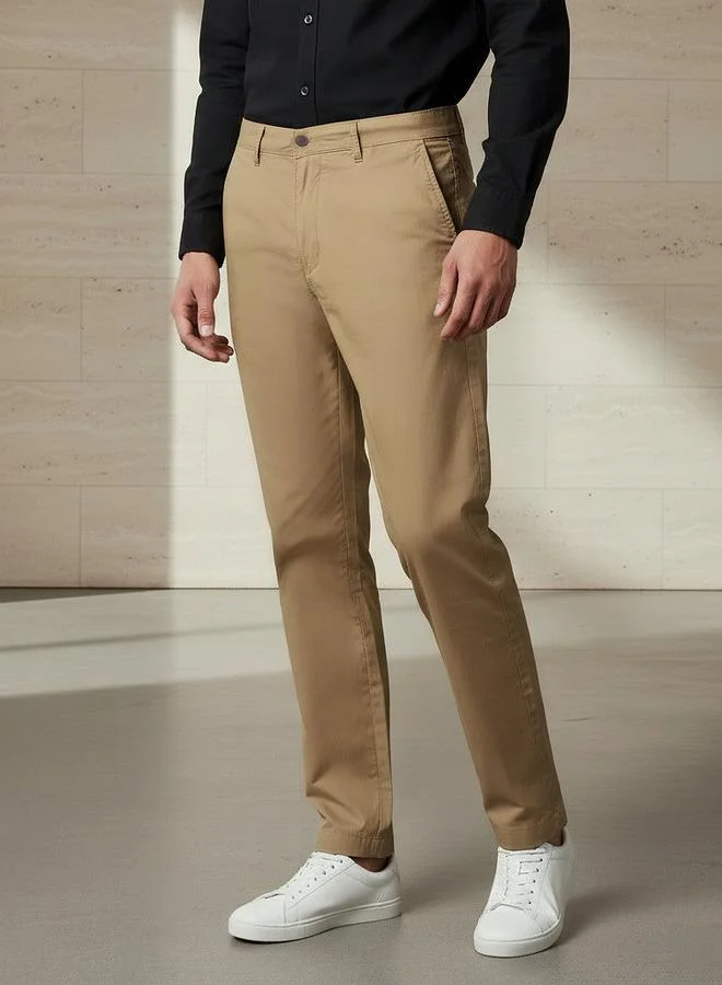 سبلاش فيڤ Men Slim Fit Cotton Stretch Chinos